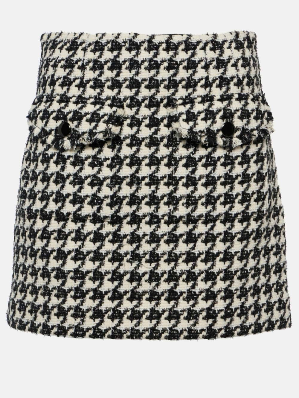 Veronica Beard Adriel Houndstooth Tweed Mini Skirt Black White Office Cotton 12 - Picture 13 of 13